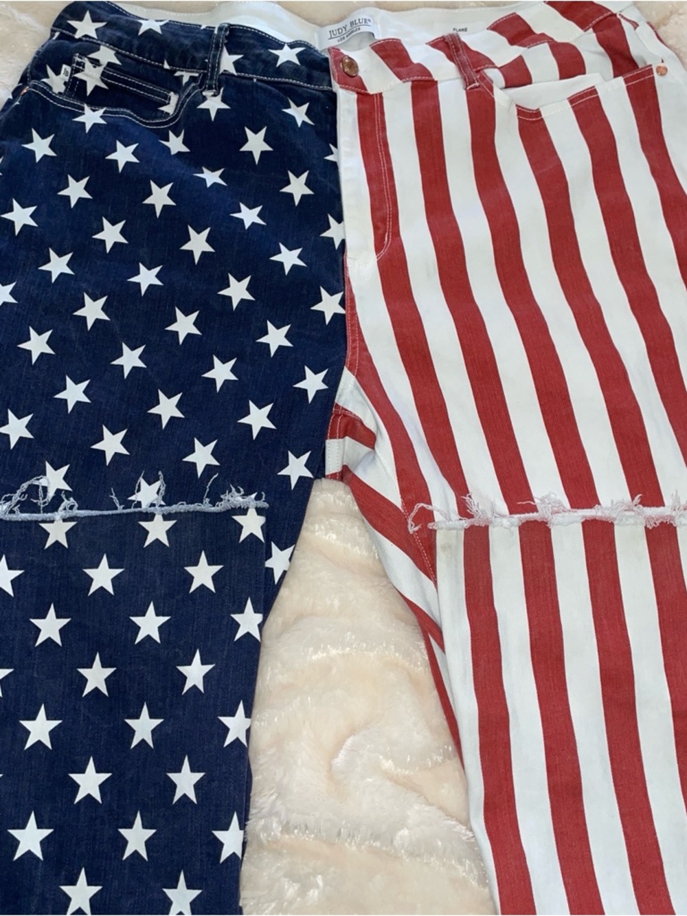 JUDY BLUE Sz.24W Stripes/Stars Patriotic Flare Jeans - Picture 5 of 8